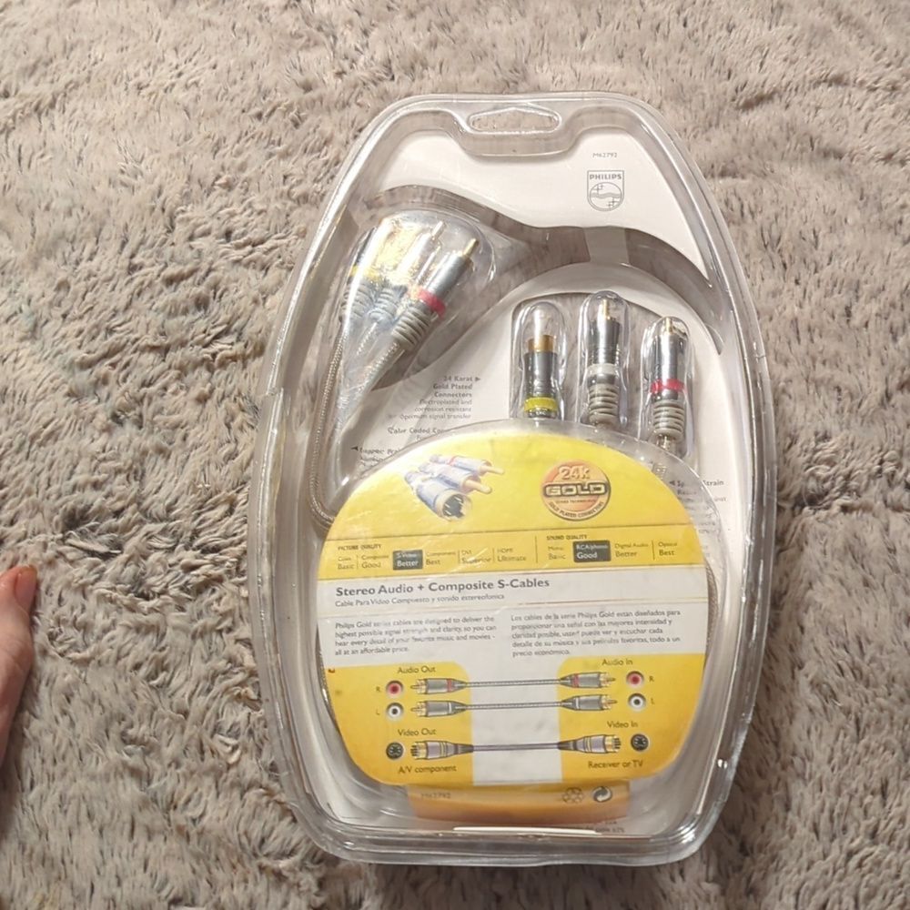 Philips Component Cables SWV3903/17 6 Foot 24K Gold Plated New Sealed - Picture 2 of 5
